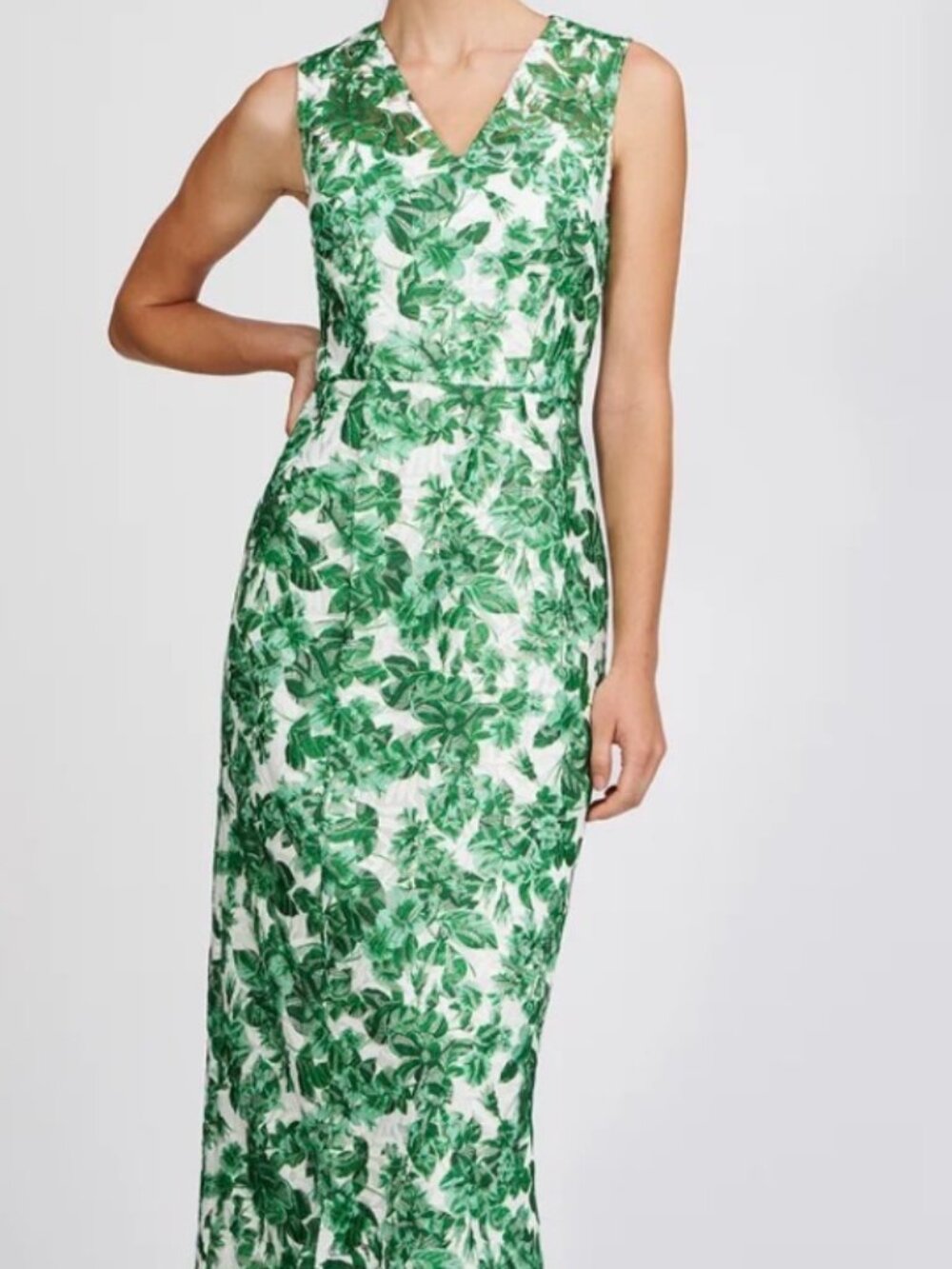 NWT Kay Unger New York Green/White Juniper Gown. Size 10